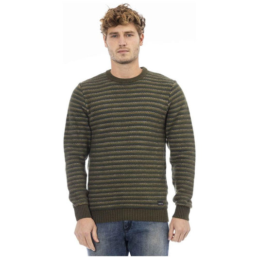 Distretto12 Elegant Green Crewneck Wool-Blend Sweater green-wool-sweater-14