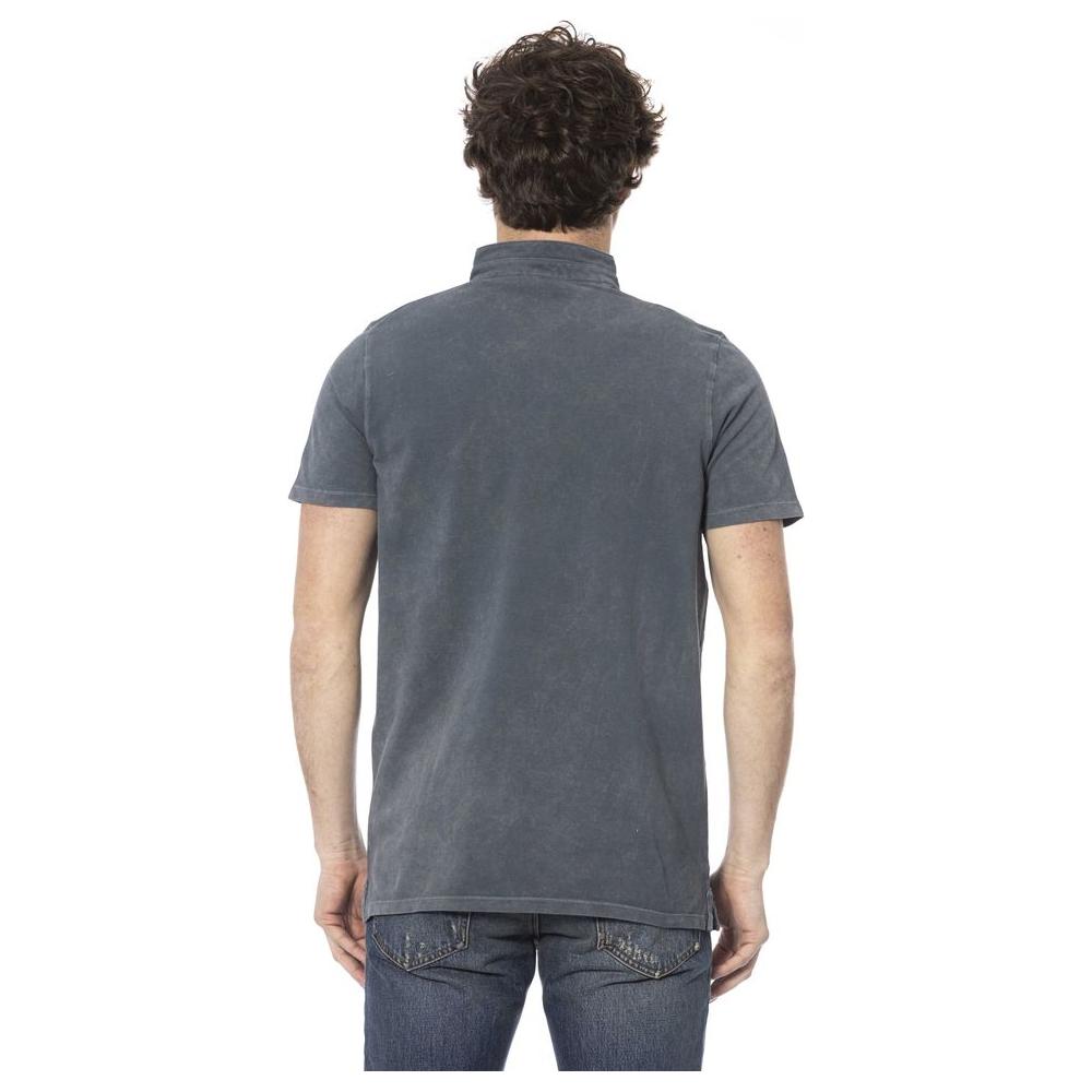 Distretto12 Chic Gray Cotton Sweater with Short Sleeves gray-cotton-t-shirt-11