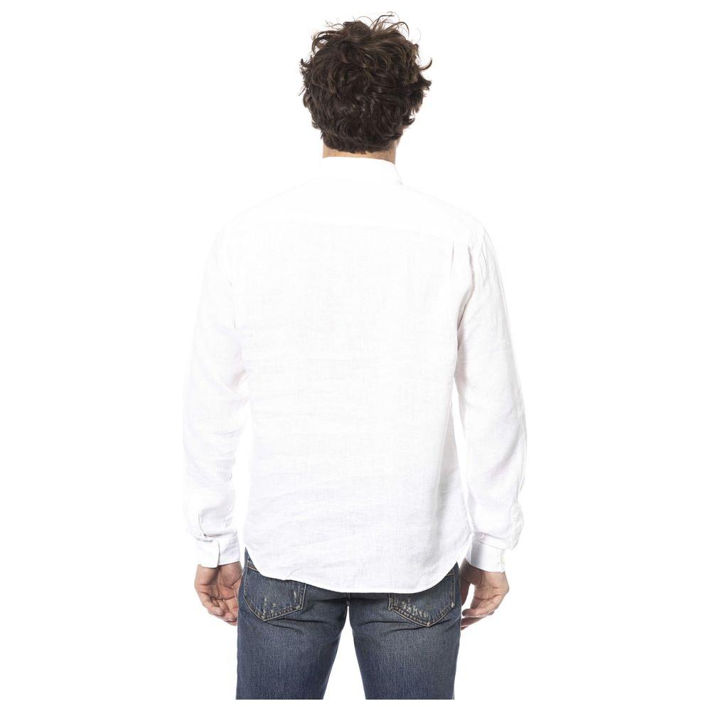 Distretto12 Elegant White Linen Italian Shirt white-linen-shirt-2