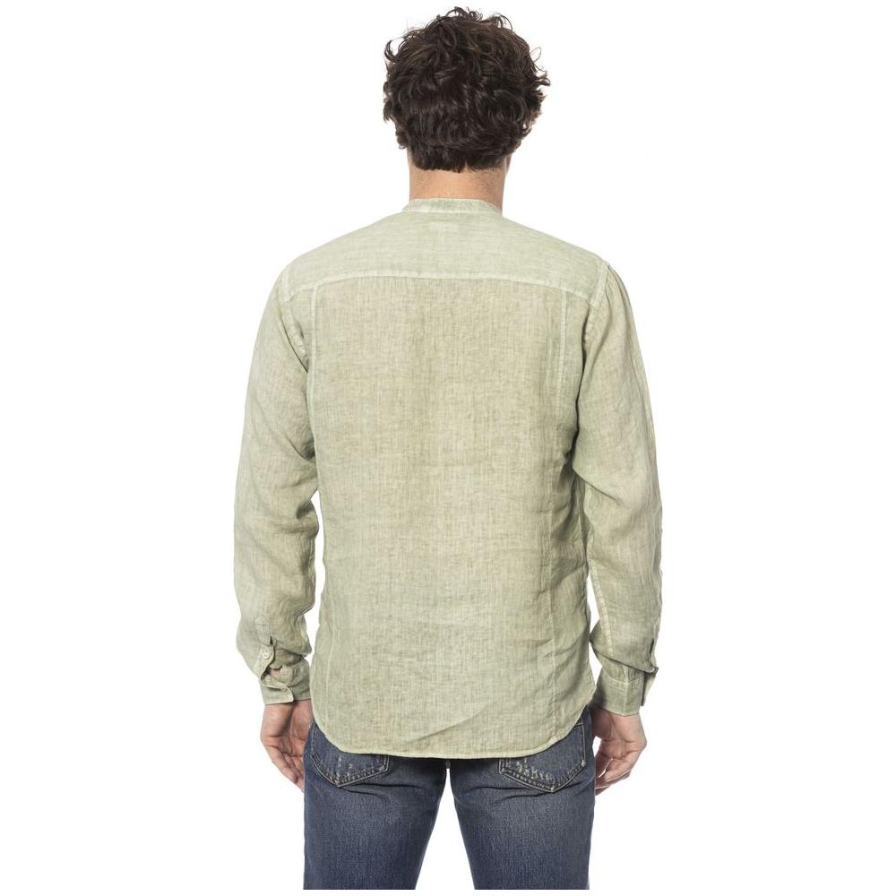 Distretto12 Elegant Green Linen Shirt with Mandarin Collar green-linen-shirt-1 product-24128-1720379485-c070f9ff-9aa.jpg