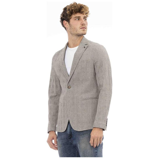 Distretto12 | Elegant Beige Cotton Blend Jacket| McRichard Designer Brands   