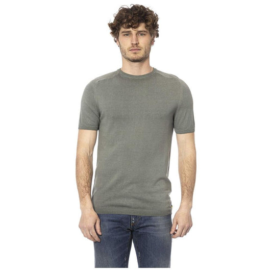 Distretto12 Army Green Crew Neck Cotton Tee army-cotton-t-shirt-4 product-24135-49859556-721fc14c-646.jpg