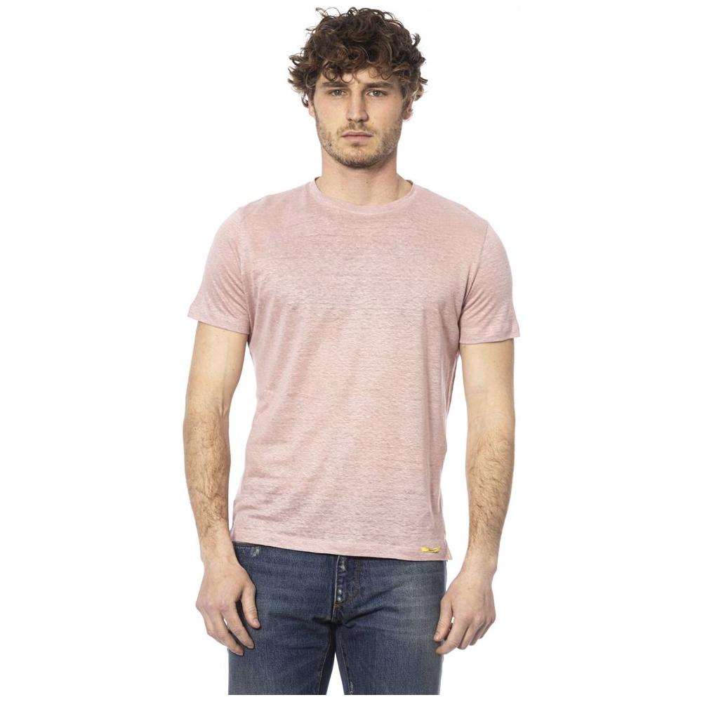 Distretto12 Chic Pink Cotton Crew Neck Tee pink-cotton-t-shirt-3