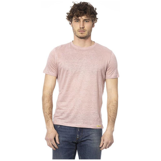 Distretto12 Chic Pink Cotton Crew Neck Tee pink-cotton-t-shirt-3