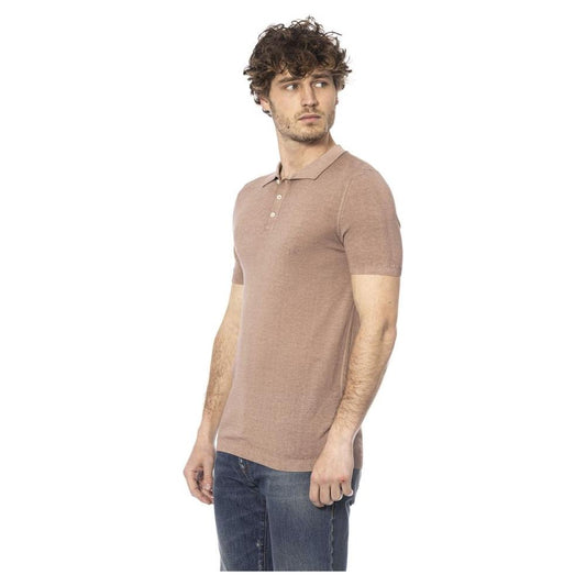 Distretto12 Beige Cotton Polo Short Sleeves Classic Top beige-cotton-polo-shirt-4