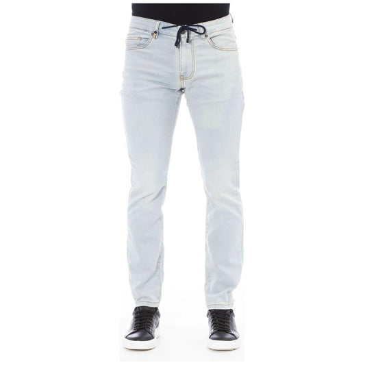Distretto12 Elegant Light Blue Men's Slim Fit Jeans light-blue-cotton-jeans-pant-27