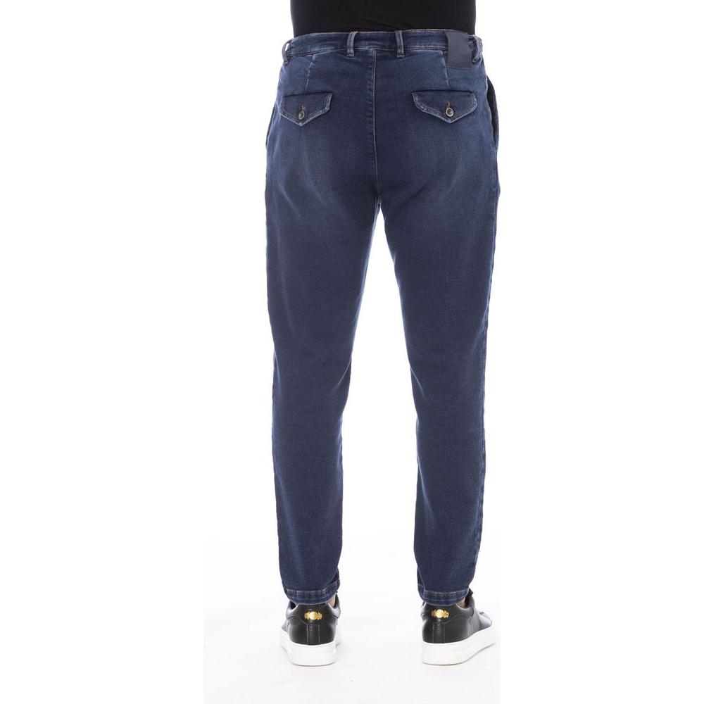 Distretto12 Sleek Blue Denim Jeans with Logo Detail blue-cotton-jeans-pant-104
