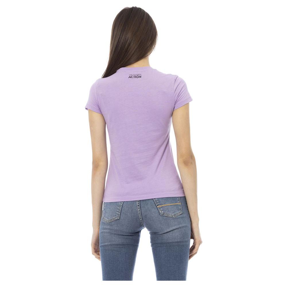 Trussardi Action Elegant Purple Cotton Blend Tee purple-cotton-tops-t-shirt-3 product-24166-2094209300-887f7ffc-455.jpg