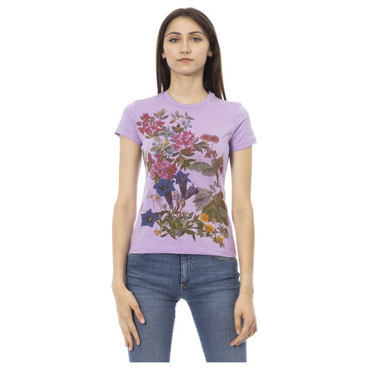 Trussardi Action Elegant Purple Cotton Blend Tee purple-cotton-tops-t-shirt-3