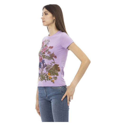 Trussardi Action Elegant Purple Cotton Blend Tee purple-cotton-tops-t-shirt-3 product-24166-637394940-22e06036-c87.jpg
