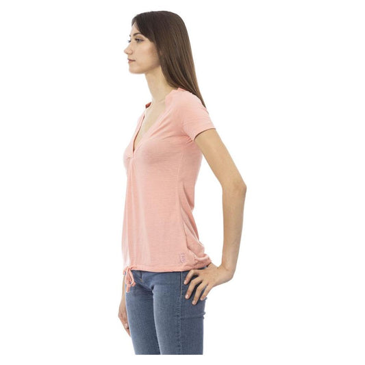 Trussardi Action Elegant Pink Short Sleeve Tee with Chic Print pink-cotton-tops-t-shirt-7 product-24173-337844688-f47abc4a-430.jpg