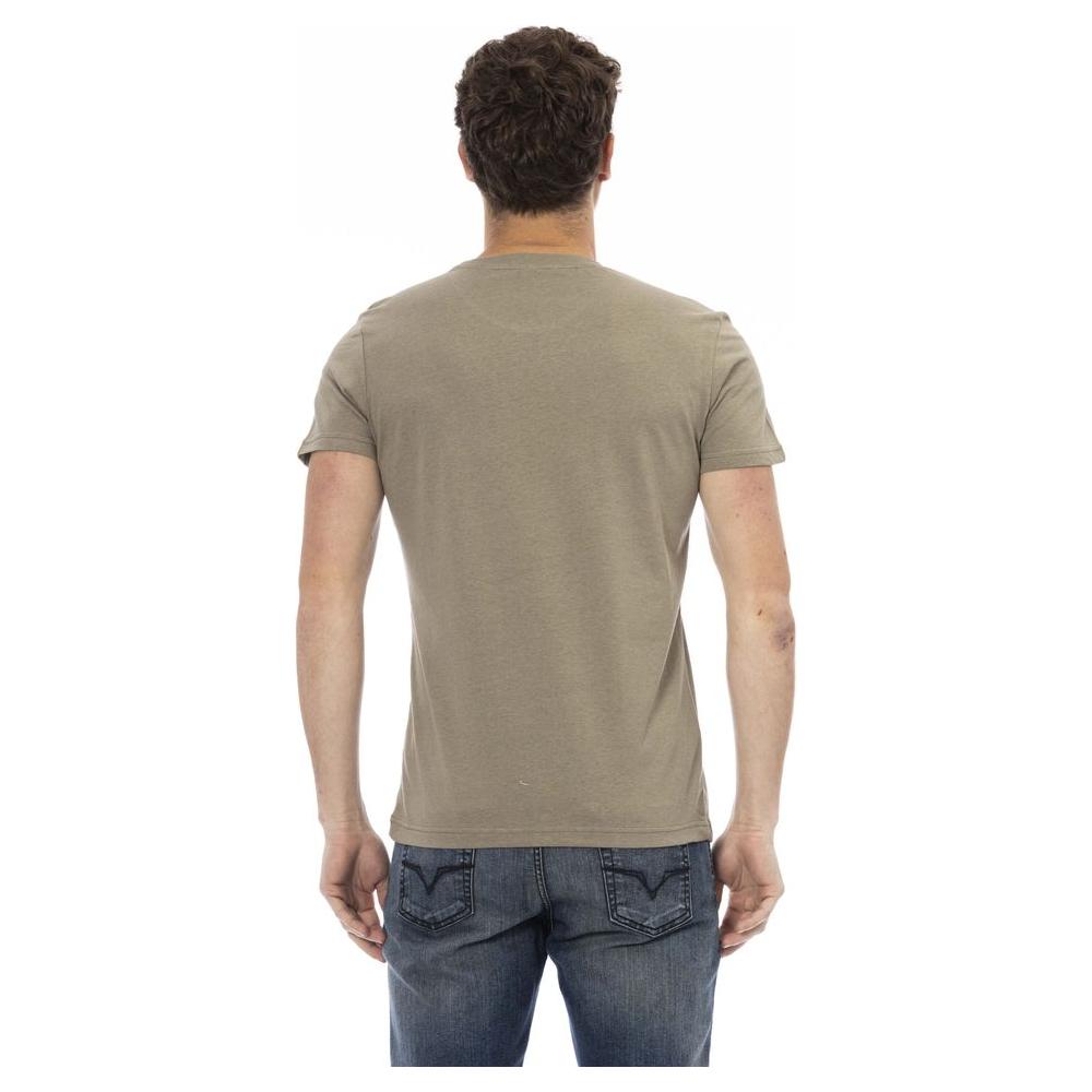 Trussardi Action Sleek Green Short Sleeve Tee with Chic Front Print green-cotton-t-shirt-12