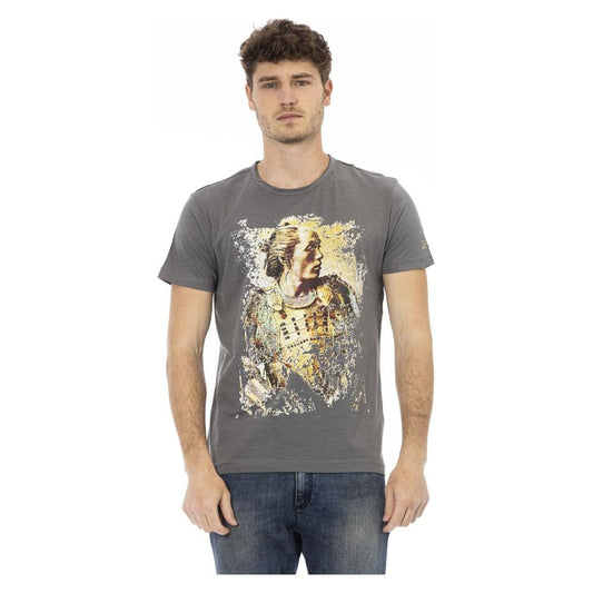 Trussardi Action Chic Gray Cotton Tee with Statement Print gray-cotton-t-shirt-16