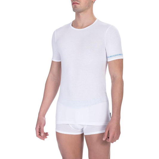 Bikkembergs Elegant Dual-Pack White Crew Neck T-Shirts white-cotton-t-shirt-45