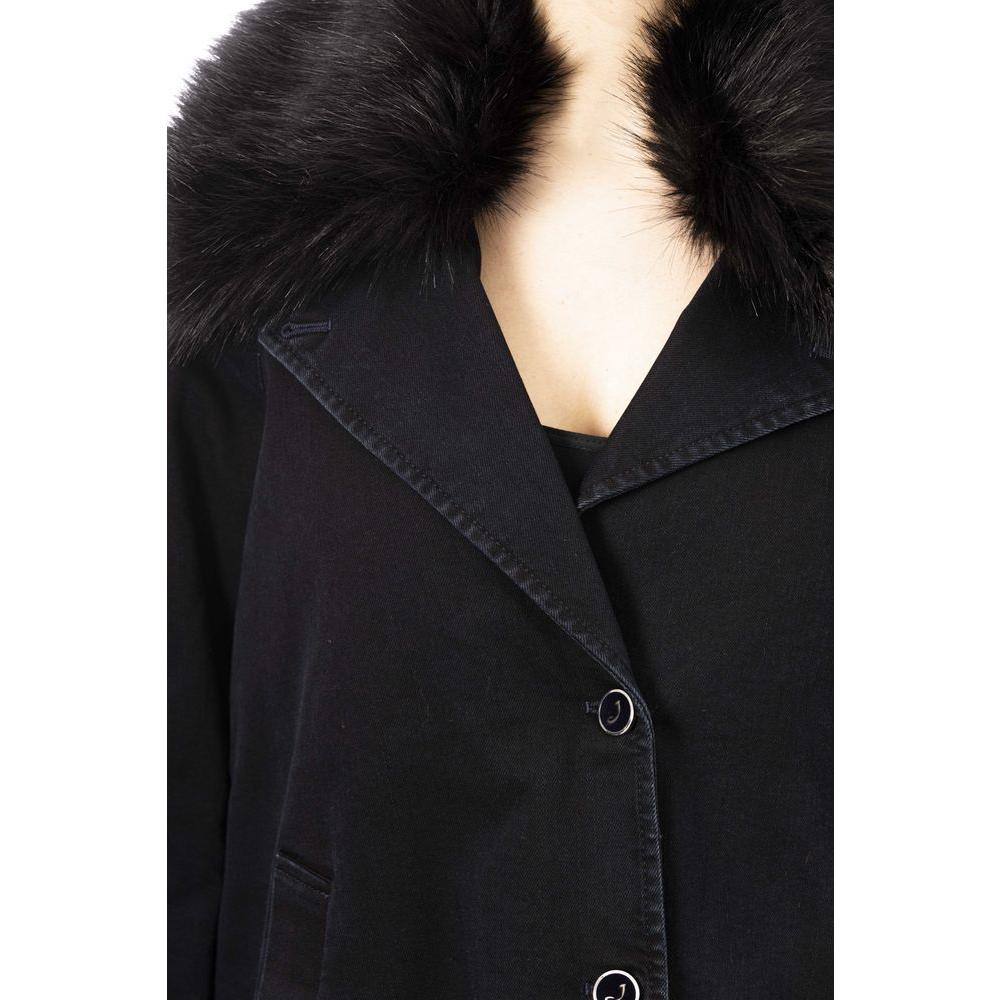 Jacob Cohen Elegant Black Cotton Blend Denim Jacket black-cotton-jackets-coat-1