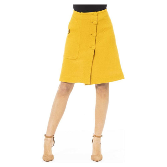 Jacob Cohen Elegant Yellow Wool-Blend Skirt yellow-wool-skirt