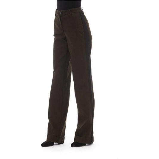 Jacob Cohen Elegant Brown Striped Jeans brown-cotton-jeans-pant-14