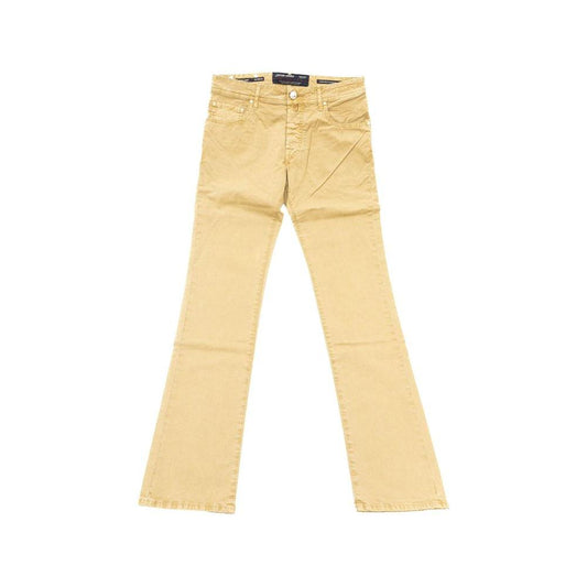 Jacob Cohen | Elegant Beige Cotton Blend Jeans| McRichard Designer Brands   