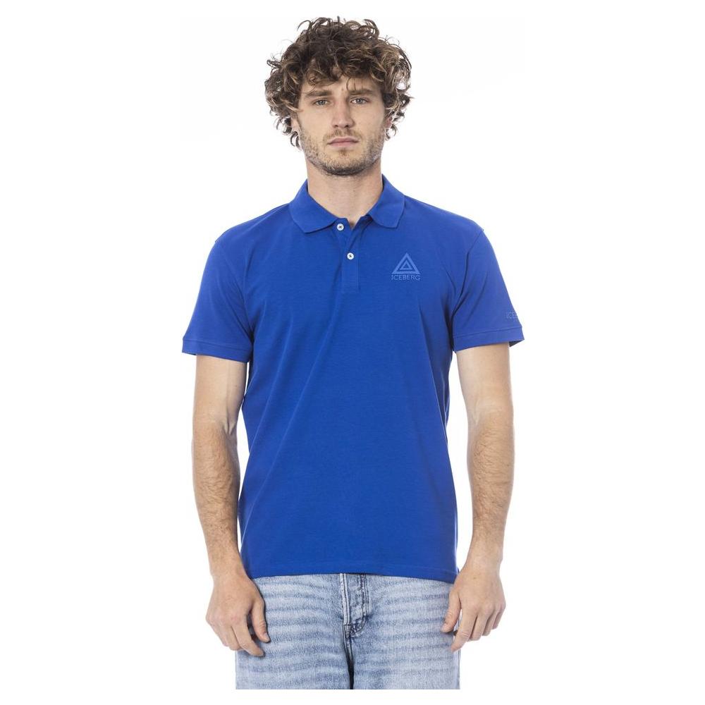 Iceberg Blue Cotton Polo Shirt blue-cotton-polo-shirt-9