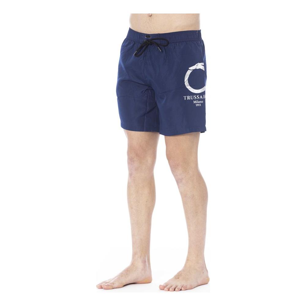 Trussardi Beachwear Blue Polyester Swimwear blue-polyester-swimwear-5
