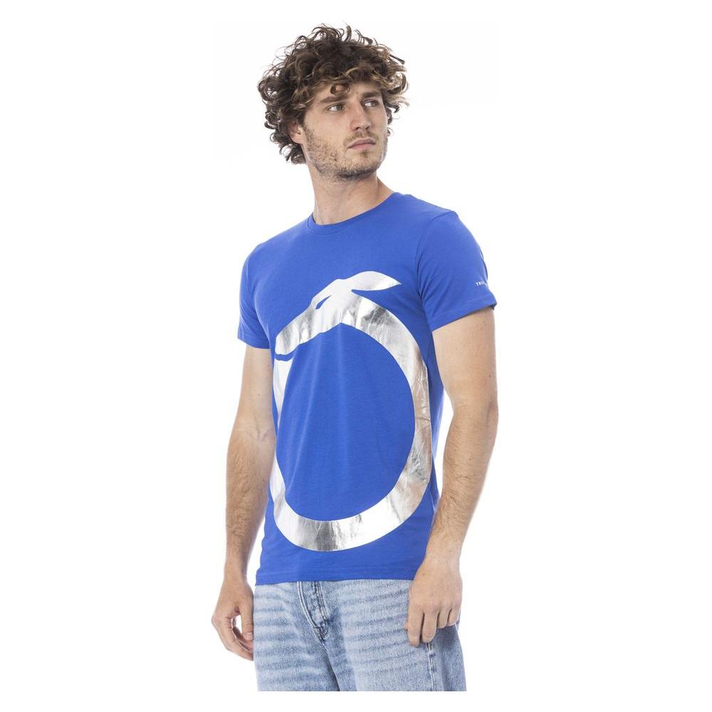 Trussardi Beachwear Blue Cotton T-Shirt blue-cotton-t-shirt-22