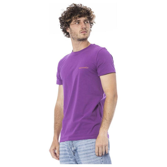Trussardi Beachwear Purple Cotton T-Shirt purple-cotton-t-shirt-1