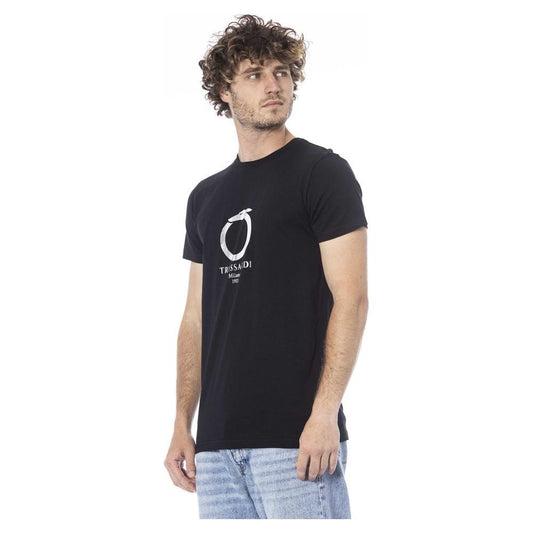 Trussardi Beachwear Black Cotton T-Shirt black-cotton-t-shirt-44