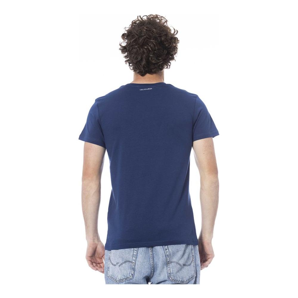 Trussardi Beachwear Blue Cotton T-Shirt blue-cotton-t-shirt-10