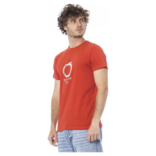 Trussardi Beachwear Red Cotton T-Shirt red-cotton-t-shirt-8