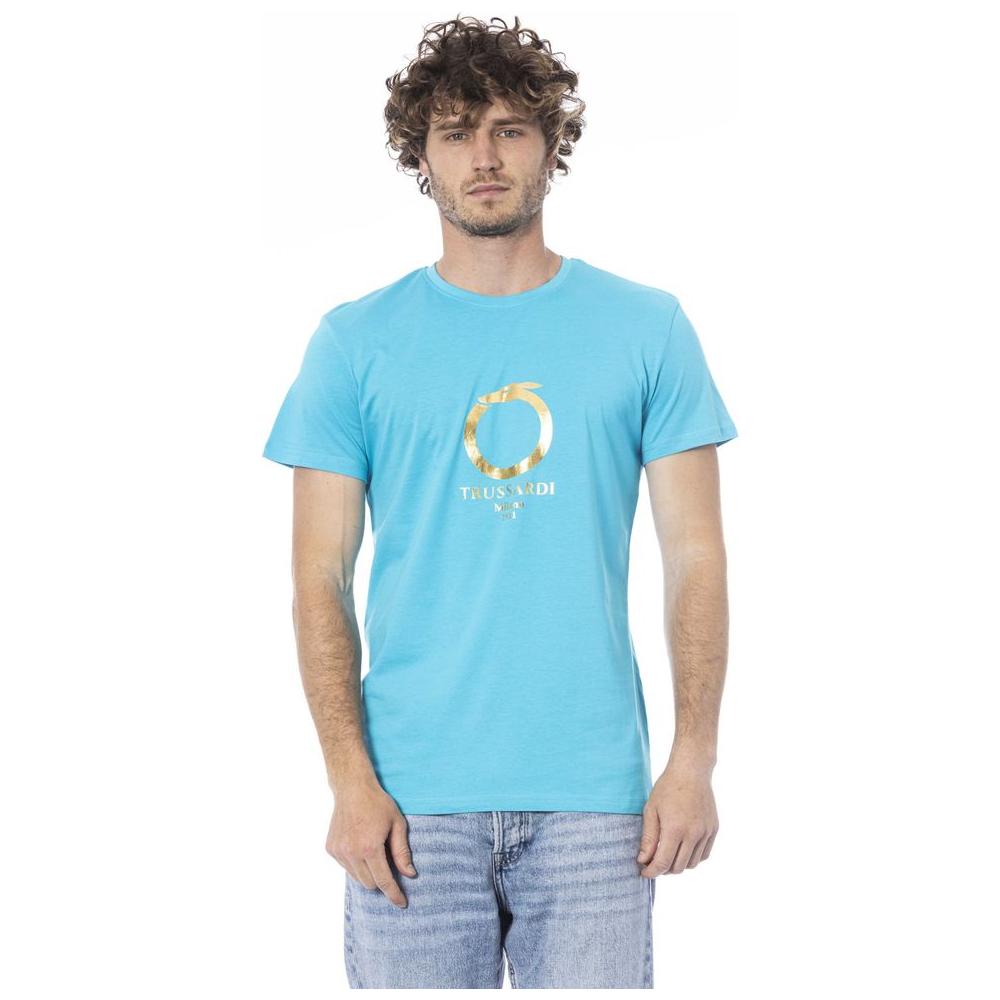 Trussardi Beachwear Light Blue Cotton T-Shirt light-blue-cotton-t-shirt-5