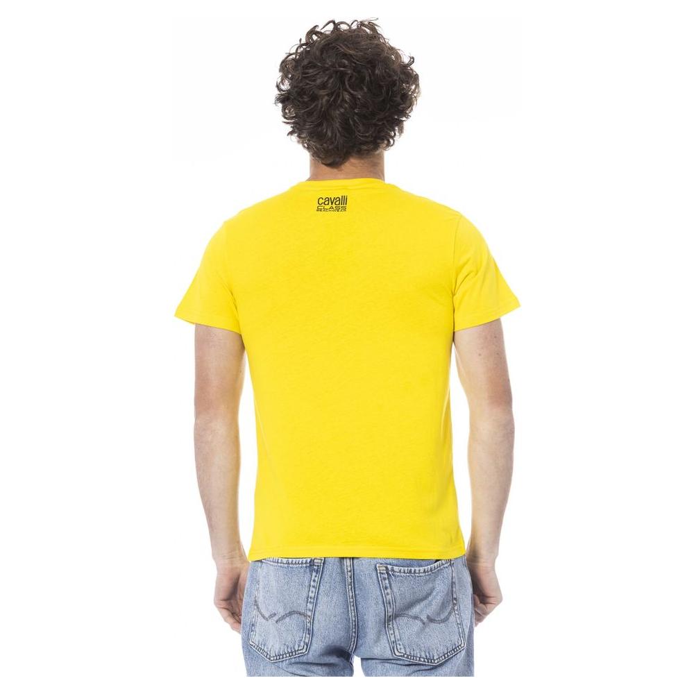 Cavalli Class Yellow Cotton T-Shirt yellow-cotton-t-shirt-15