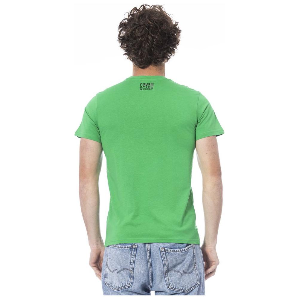 Cavalli Class Green Cotton T-Shirt green-cotton-t-shirt-24
