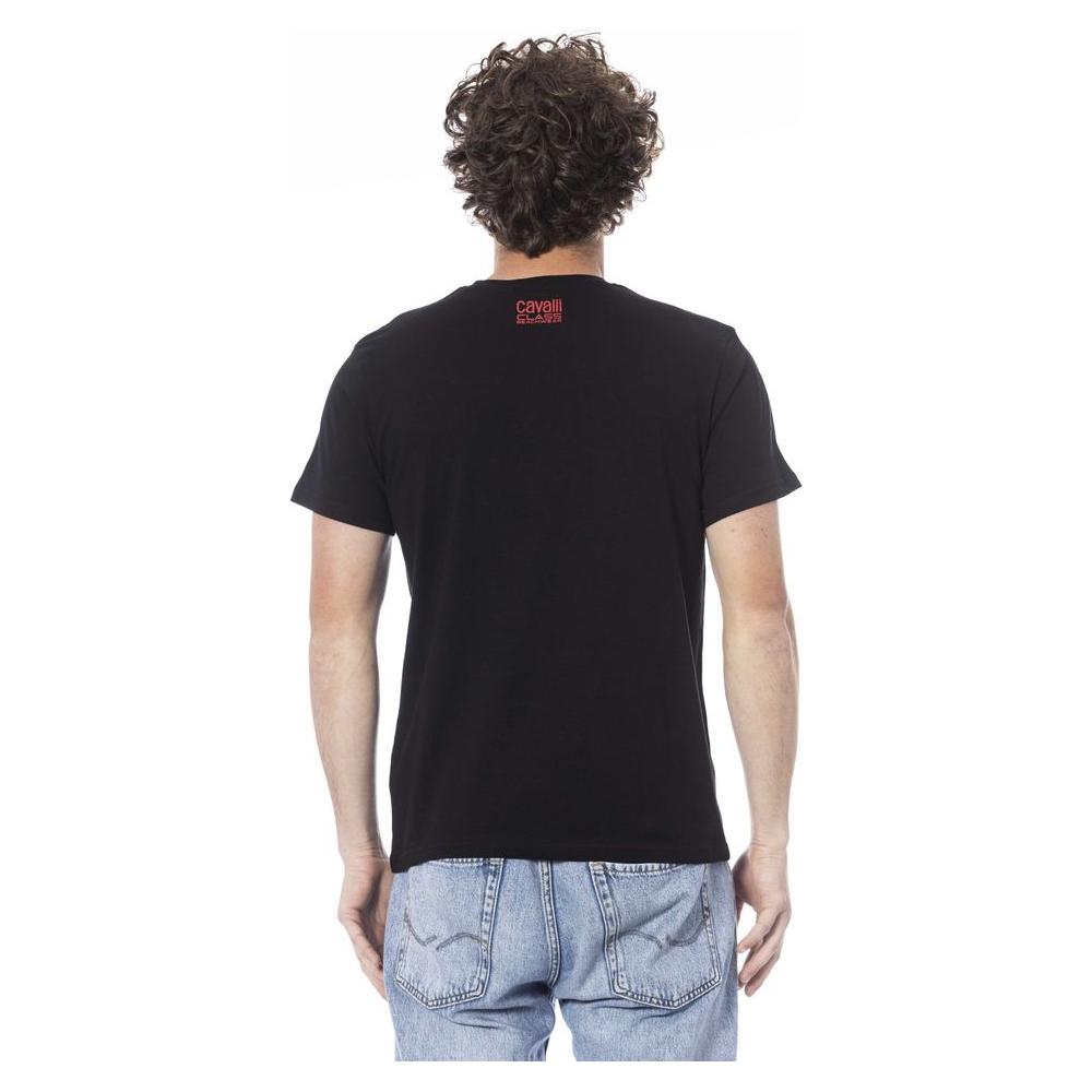 Cavalli Class Black Cotton T-Shirt black-cotton-t-shirt-61