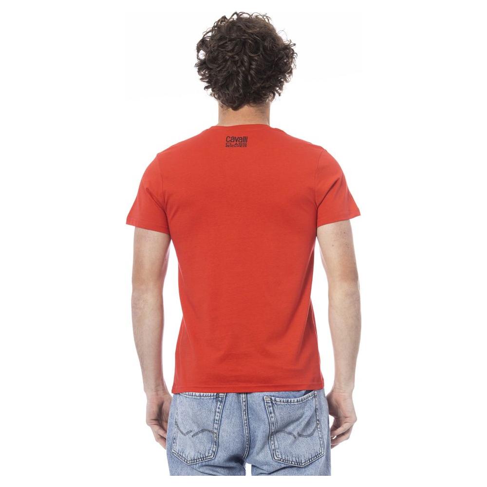 Cavalli Class Red Cotton T-Shirt red-cotton-t-shirt-20