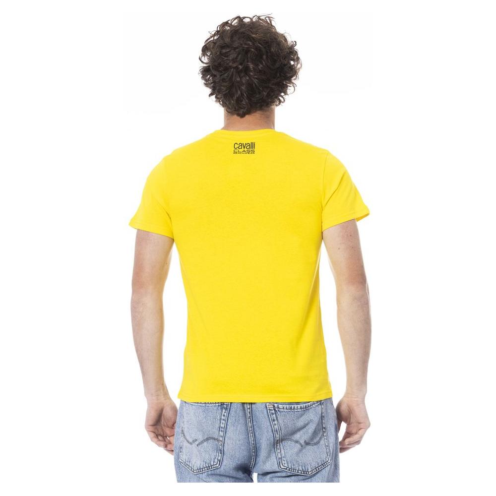 Cavalli Class Yellow Cotton T-Shirt yellow-cotton-t-shirt-14