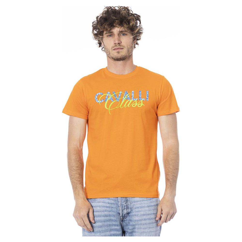 Cavalli Class Orange Cotton T-Shirt orange-cotton-t-shirt-8