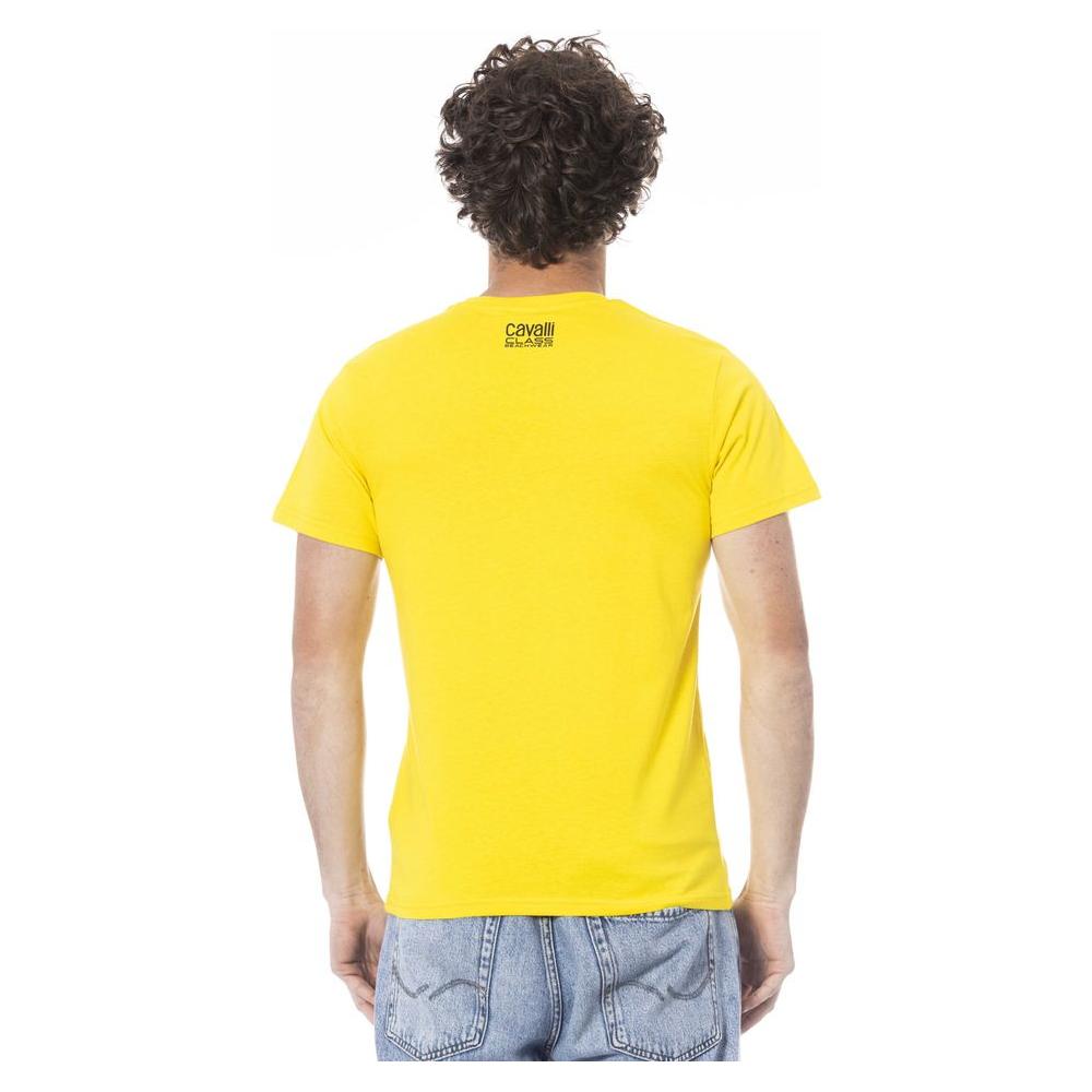 Cavalli Class Yellow Cotton T-Shirt yellow-cotton-t-shirt-10