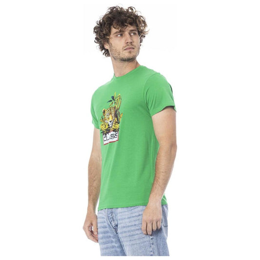 Cavalli Class Green Cotton T-Shirt green-cotton-t-shirt-23