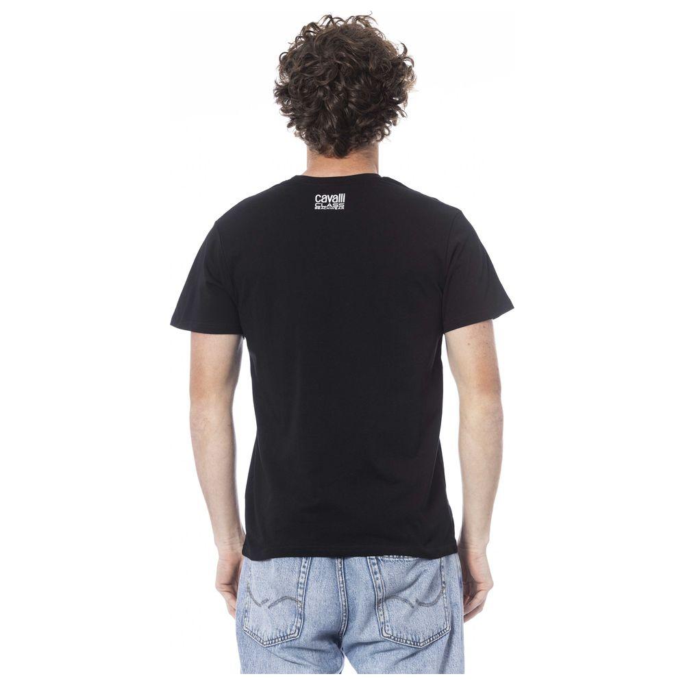 Cavalli Class Black Cotton T-Shirt black-cotton-t-shirt-59
