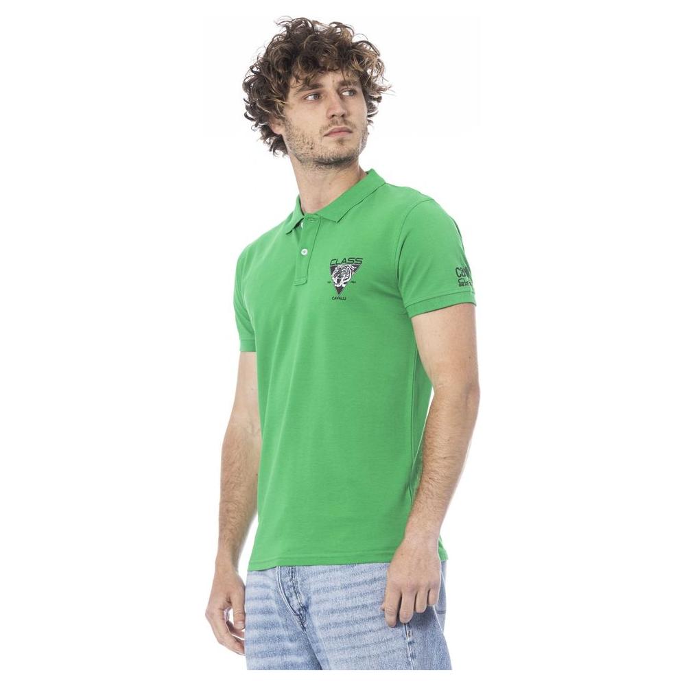 Cavalli Class Green Cotton Polo Shirt green-cotton-polo-shirt-11