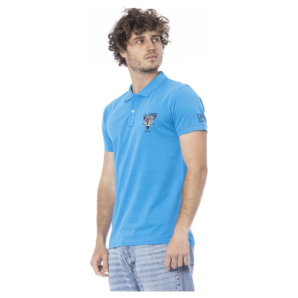 Cavalli Class Light Blue Cotton Polo Shirt light-blue-cotton-polo-shirt-7