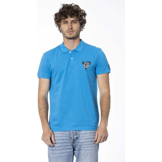 Cavalli Class Light Blue Cotton Polo Shirt light-blue-cotton-polo-shirt-7