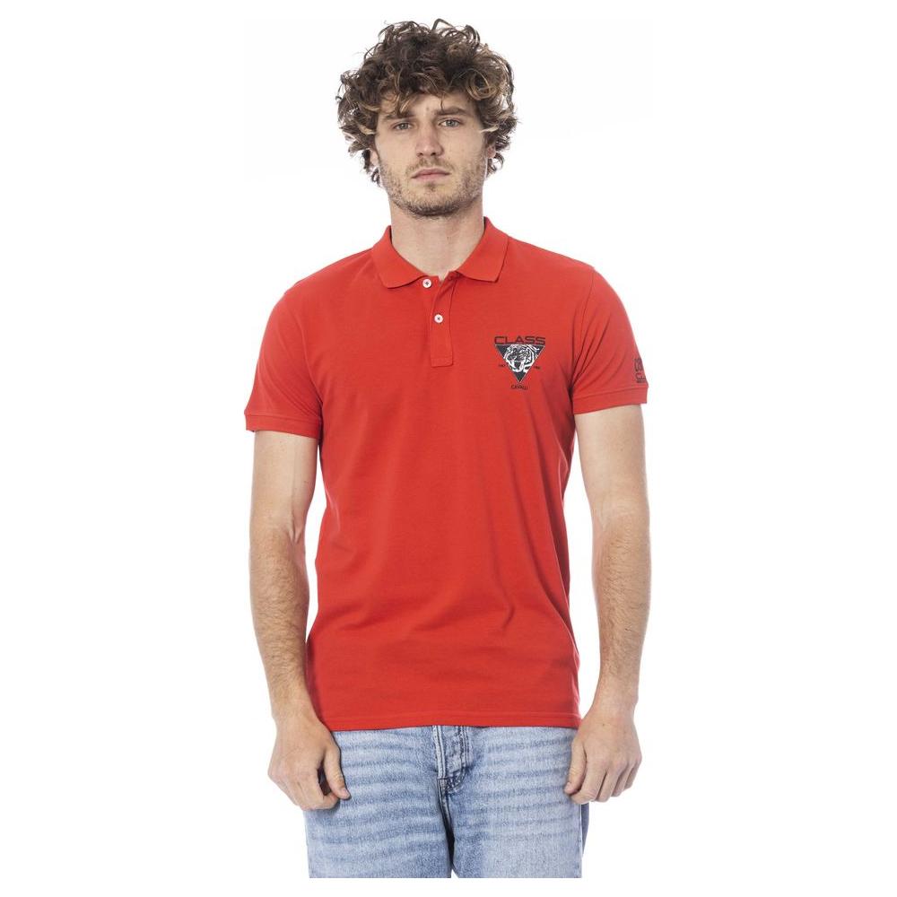 Cavalli Class Red Cotton Polo Shirt red-cotton-polo-shirt-6