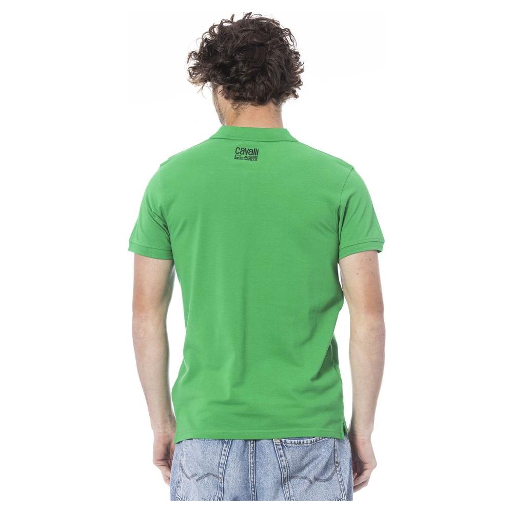 Cavalli Class Green Cotton Polo Shirt green-cotton-polo-shirt-10