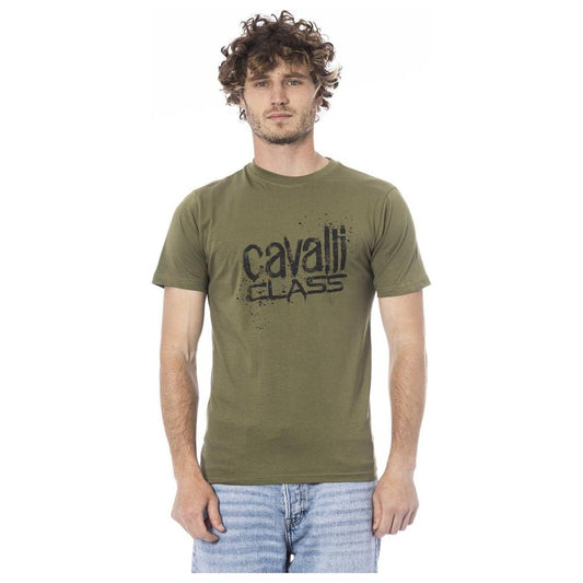 Cavalli Class Green Cotton T-Shirt green-cotton-t-shirt-20