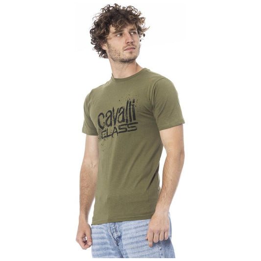 Cavalli Class Green Cotton T-Shirt green-cotton-t-shirt-20
