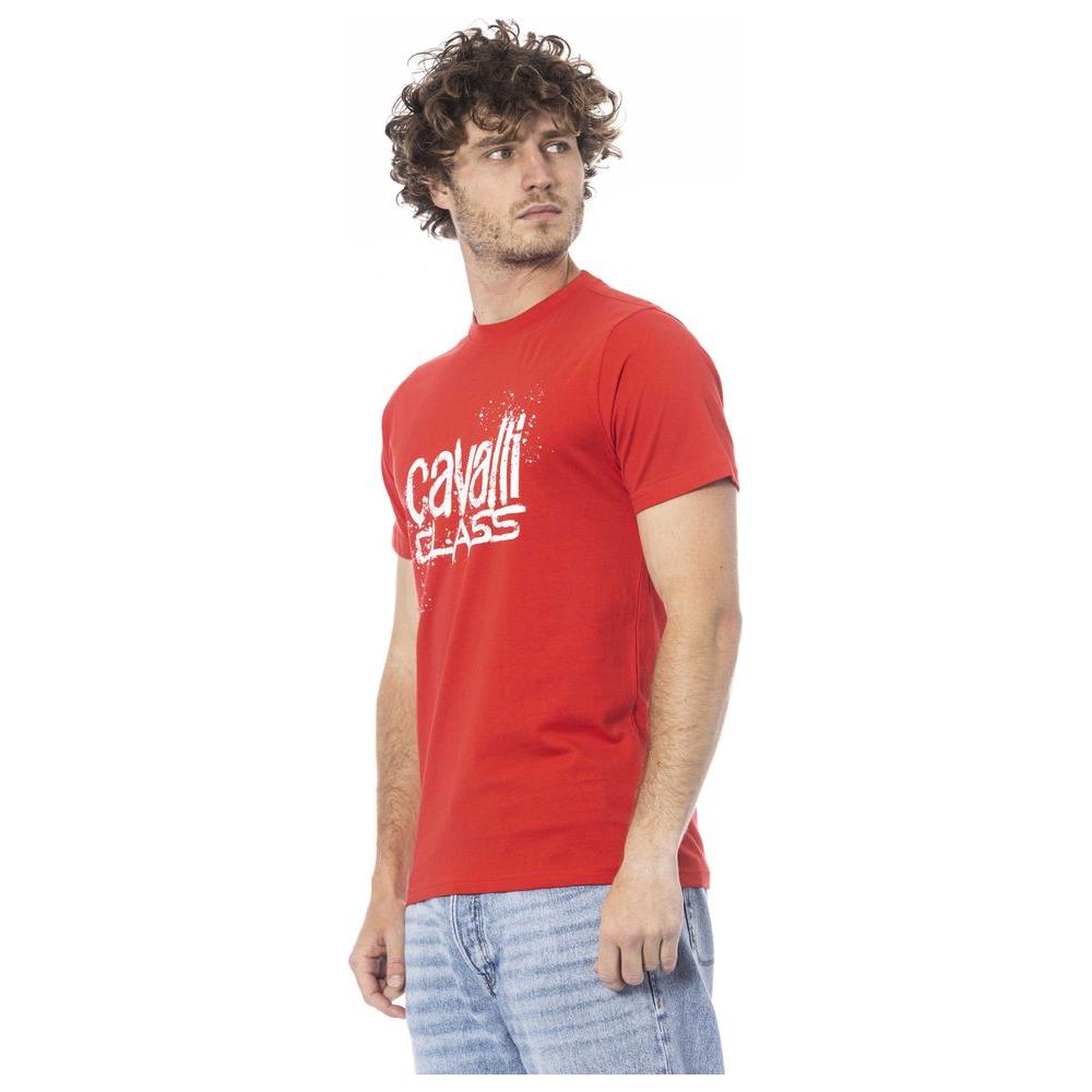 Cavalli Class Red Cotton T-Shirt red-cotton-t-shirt-17