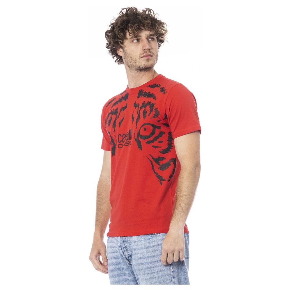 Cavalli Class Red Cotton T-Shirt red-cotton-t-shirt-15