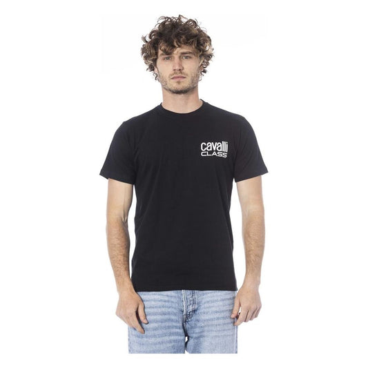 Cavalli Class Black Cotton T-Shirt black-cotton-t-shirt-54