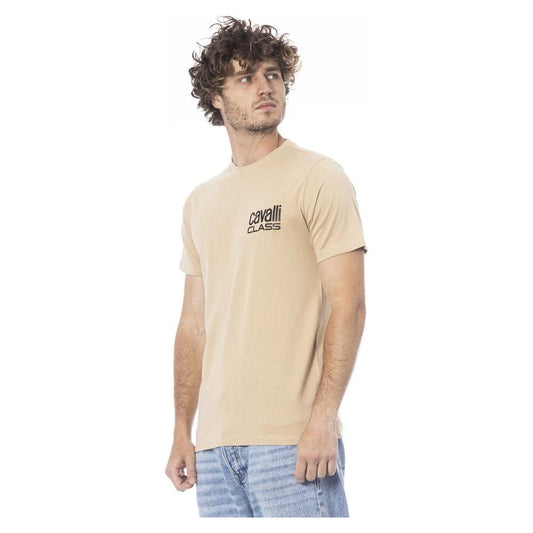 Cavalli Class Beige Cotton T-Shirt beige-cotton-t-shirt-16